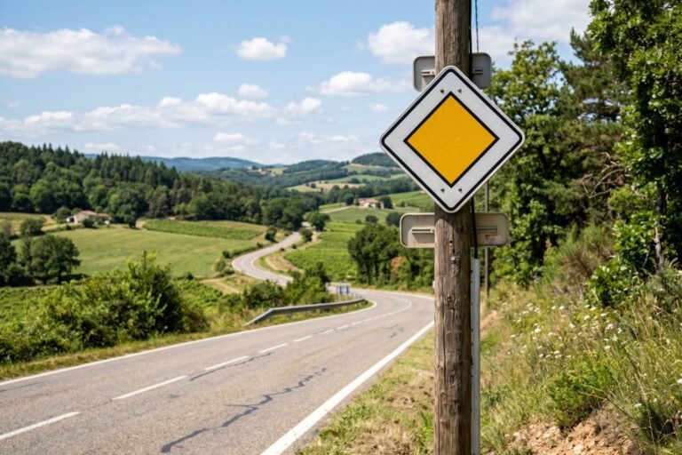 Panneau losange jaune et blanc : signification et règles