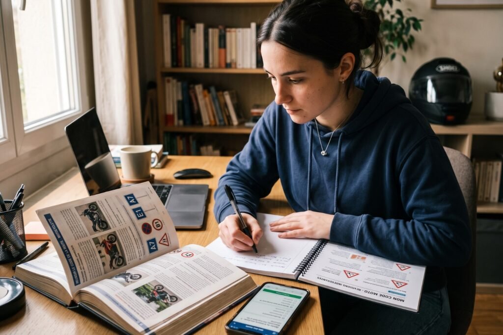 Peut-on passer le code moto sans auto-école
